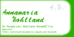 annamaria wohlland business card